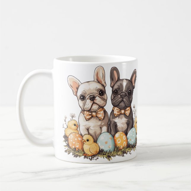 Osterfranzösische Bulldogs Kaffeetasse (Links)