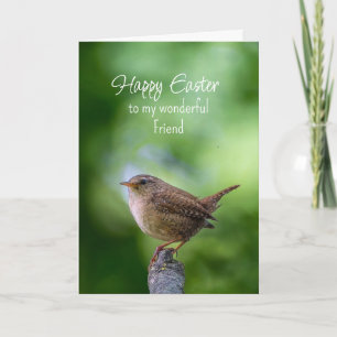 Osterfreund Zaunkönig-Vogel-Wünsche Feiertagskarte