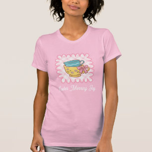 Osterfrühling Freude Teetassen Süß Gingham  T-Shirt