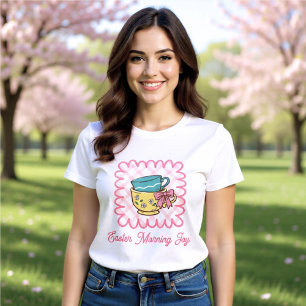 Osterfrühling Freude Teetassen Süß Gingham  Tri-Blend Shirt