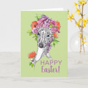 Osterfrühling Italienischer Windhund Whippet Blume Karte