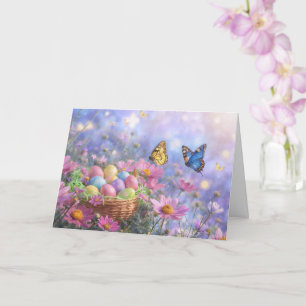 Osterfrühling mit Blumen Eier Garten Karte