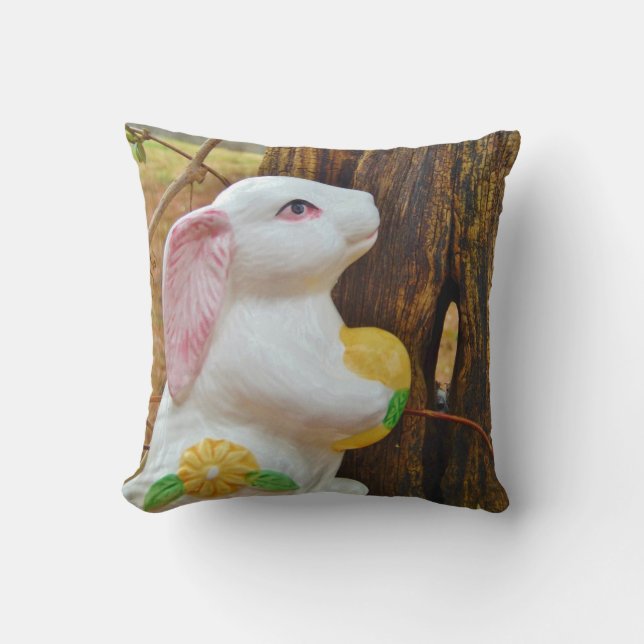 Osterfrühlings-Blume Bunny Kissen (Vorderseite)