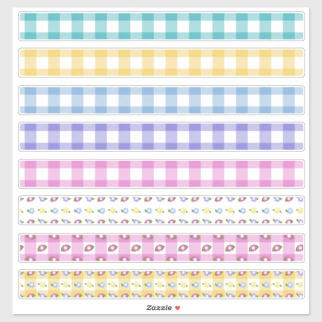 Osterfrühlingsblüten Plaid Aufkleber (Blatt)