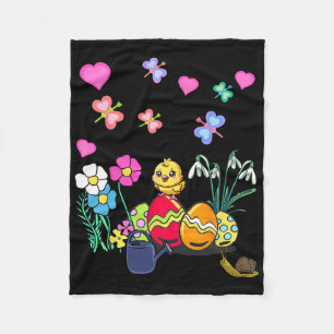 Osterfrühlingsküken Osterfest Blumen Kind Fleecedecke
