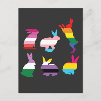 Ostergebirge LGBTQ Pride Rainbow Rabbit Gift Einladungspostkarte