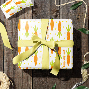 Ostergeblasenes Muster Gruß und Name des Kindes Geschenkpapier