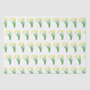 Ostergelbe Aquarell-Narzissen Blumen Frühlings-Sch Seidenpapier
