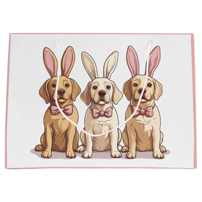 Ostergelbe Labrador Retriever Hunde Große Geschenktüte (Vorderseite)