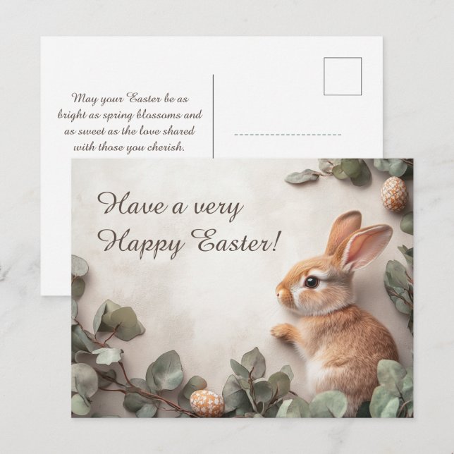 🐇 Ostergenuss Feiertagspostkarte (Vorne/Hinten)