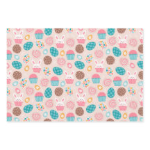 Ostergepflegtes Muster Bunnies Eier und Hühner