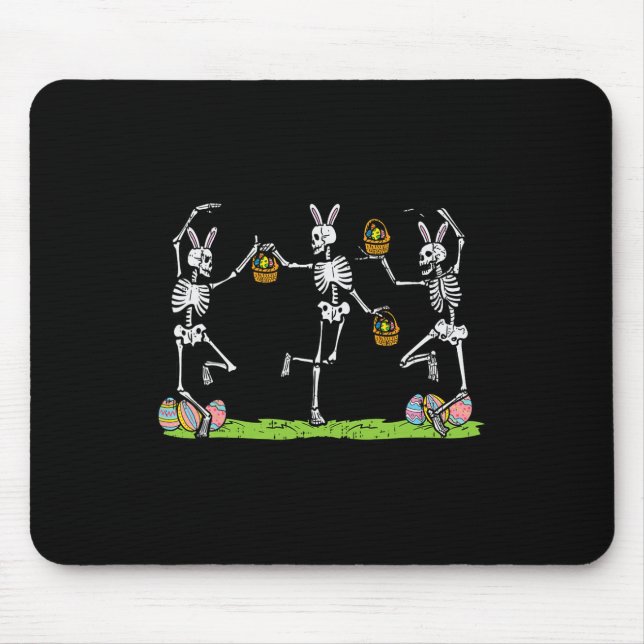 Ostergerippe Tanzende lustige Hasenknochen Frauen  Mousepad (Vorne)