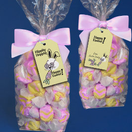 Ostergeschenk-Anhänger Retro Flower Power Hase Geschenkanhänger