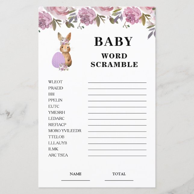 Ostergeschenk-Baby-Scramble-Spiel (Vorderseite)