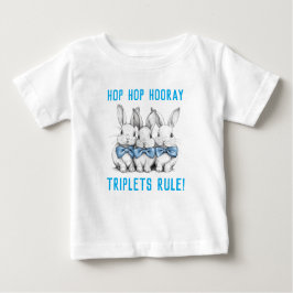 Ostergeschenk, Babydusche, Bunnies, Boys Triplets Baby T-shirt