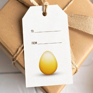 Ostergeschenk in goldenem Ei Geschenkanhänger