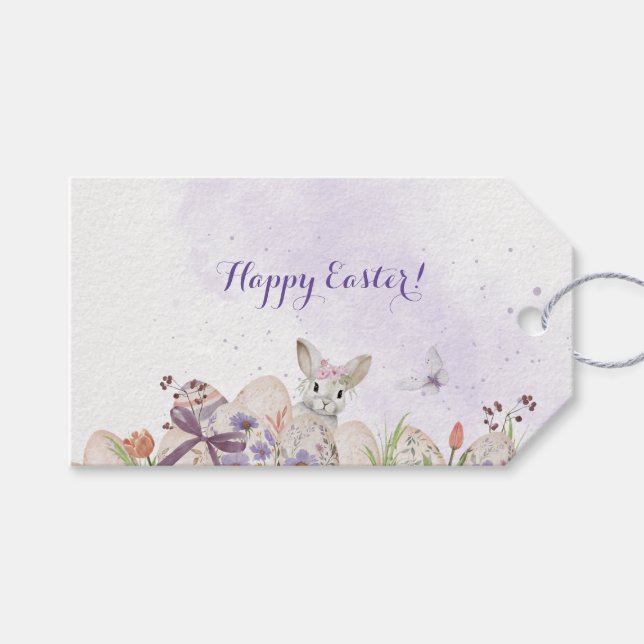 Ostergeschenk-Tags mit Blumenmotiven Geschenkanhänger (Vorderseite (Horizontal))