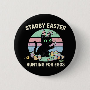 Ostergeschenke Jagd nach Eiern Lustige Katze Button