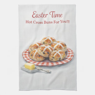 Ostergeschirrtuch   Hot Cross Buns Küchengeschenk Geschirrtuch