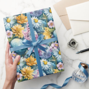 Ostergestecke und bunte Eier Geschenkpapier