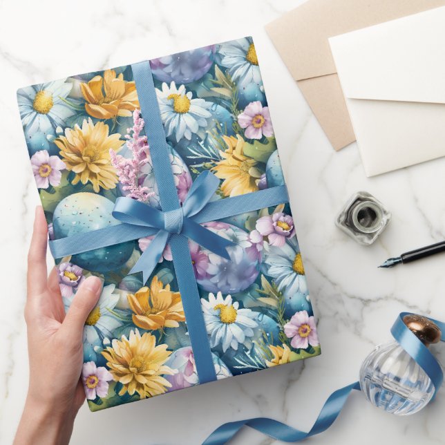 Ostergestecke und bunte Eier Geschenkpapier (Schenken)