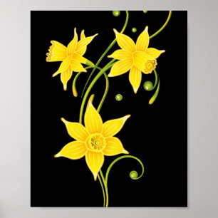 Osterglocken Blumen Shirt Florales Frühlingsdesign Poster