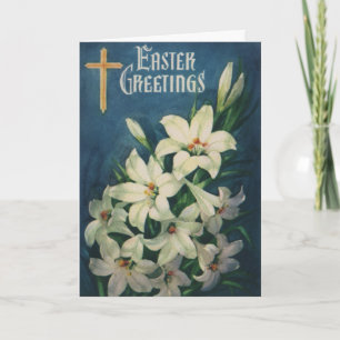 Osterglocken Blumen, Vintage religiöses Ostern Feiertagskarte