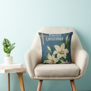 Osterglocken Blumen, Vintage religiöses Ostern Kissen