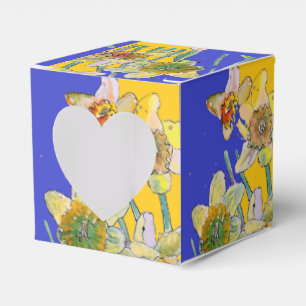 Osterglocken-Blumenmalerei florale Geburtstag Navy Geschenkschachtel