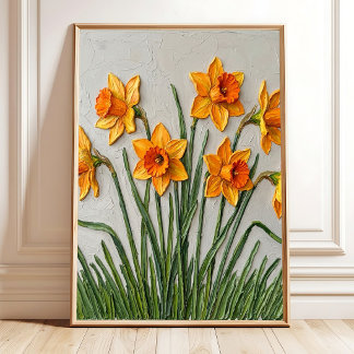Osterglocken-Dekor Boho-Botanik-Wandkunst Leinwand Poster