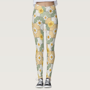 Osterglocken-Fliesenmuster Leggings