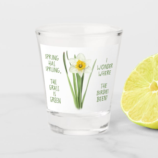 Osterglocken-Frühlingsanpassung Schnapsglas (Vorderseite)