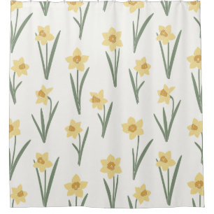 Osterglocken-Frühlingsblumen in sanftem Gelb und G Duschvorhang