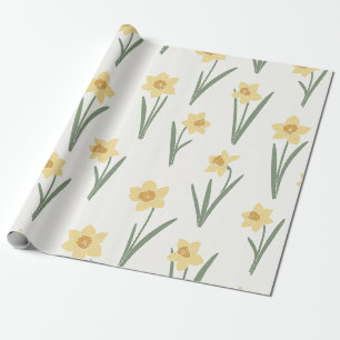 Osterglocken-Frühlingsblumen in sanftem Gelb und G Geschenkpapier
