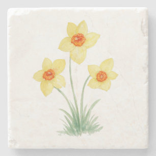 Osterglocken-Frühlingsblumenmalerei Steinuntersetzer