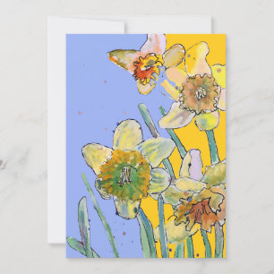 Osterglocken-Kunst Aquarell-Geburtstagseinladung Einladung