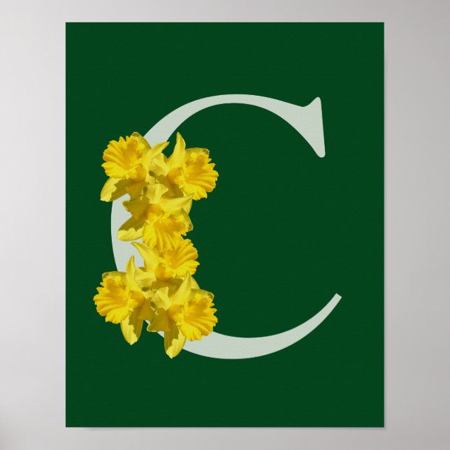 Osterglocken-Monogramm Anfangsbuchstabe C  Poster (Vorne)