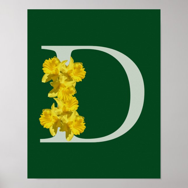 Osterglocken-Monogramm Anfangsbuchstabe D  Poster (Vorne)