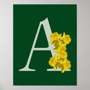 Osterglocken-Monogramm Initiale A Poster