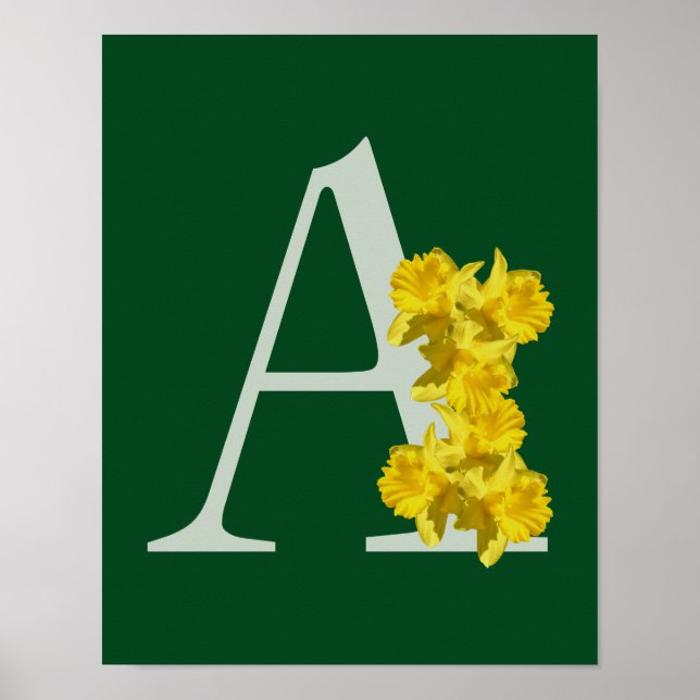 Osterglocken-Monogramm Initiale A Poster (Vorne)