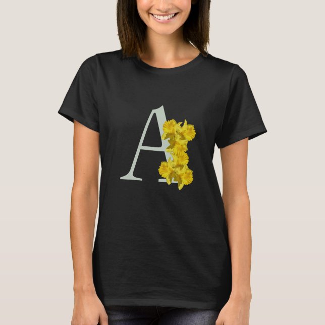 Osterglocken-Monogramm Initiale A  T-Shirt (Vorderseite)