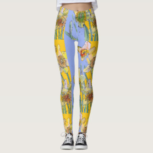 Osterglocken-Wasserfarben-Blume-Lila-Blumenlegging Leggings