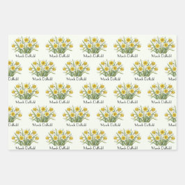 Osterglockenblumen Geschenkpapier Set