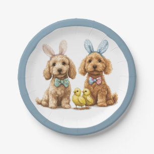 Ostergoldendoodle-Hunde Pappteller