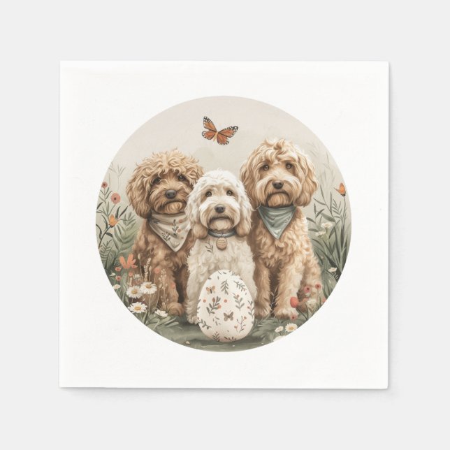Ostergoldendoodle-Hunde Serviette (Vorderseite)
