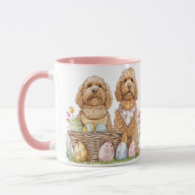 Ostergoldendoodle-Hunde Tasse (Links)