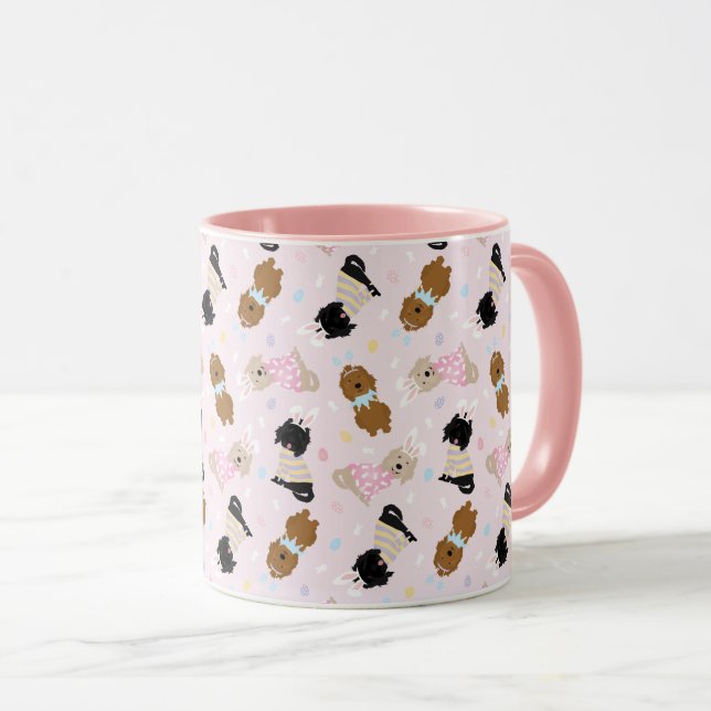 Ostergoldendoodle-Hunde Tasse (VorderseiteRechts)