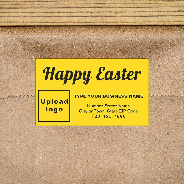 Ostergrün auf Gelb Rechteckiger Aufkleber (Business Easter greeting on yellow rectangle sticker)
