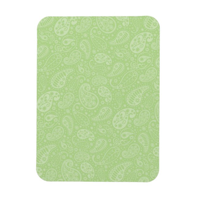 Ostergrüner Retro Paisley Magnet (Vertikal)