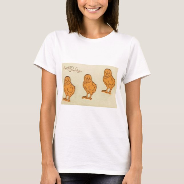 Ostergruß Chicks Beige T-Shirt (Vorderseite)